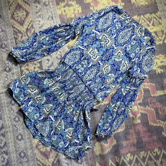 Parker Women's Maeve Mini Dress Drop Waist Long Sleeves In Glacius Brocatto - Picture 15 of 16